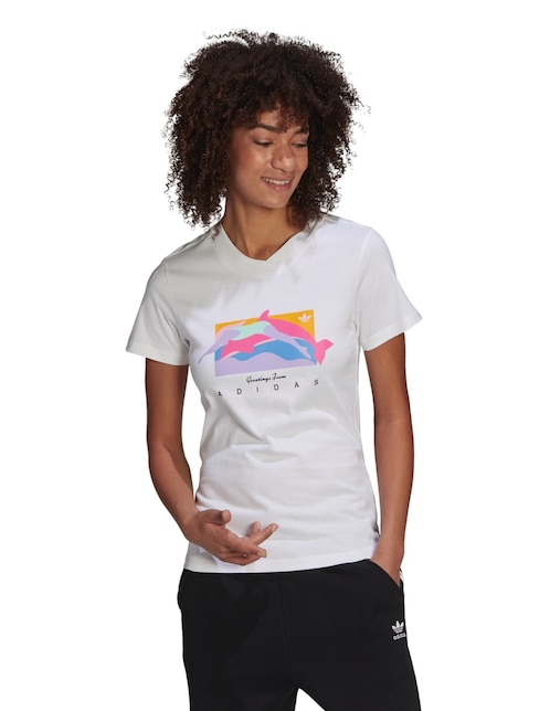 Playera logotipo Adidas Originals algodón rosa en Liverpool