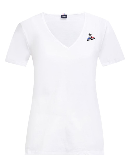 Playera manga corta Le Coq Sportif Essentiels cuello V para mujer