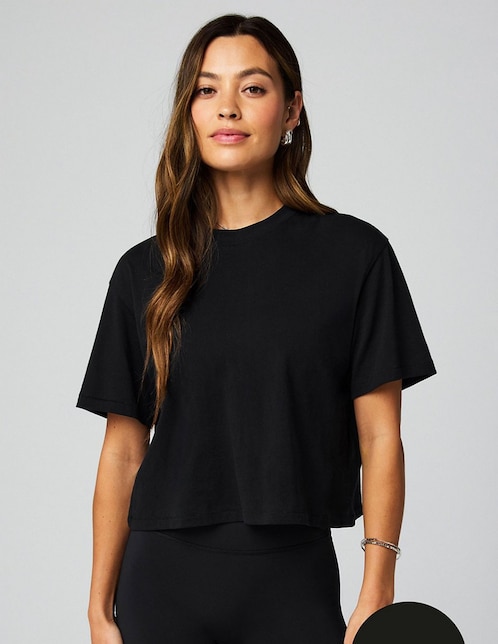 Playera manga corta cuello redondo para mujer 1