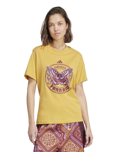 Playera manga corta Adidas Sportswear Farm cuello redondo para mujer
