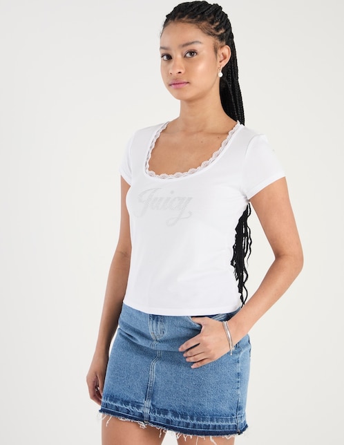 Playera manga corta cuello redondo para mujer 1
