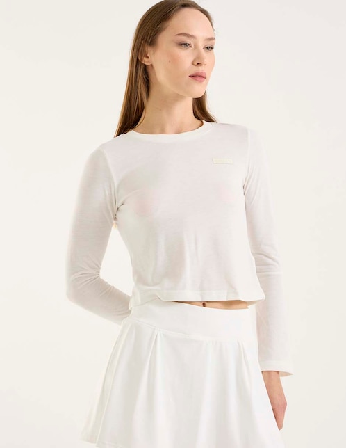 Playera manga larga Puma Puma x Rosé cuello redondo para mujer