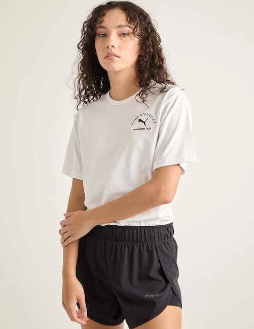 Playera manga corta Puma cuello redondo para mujer