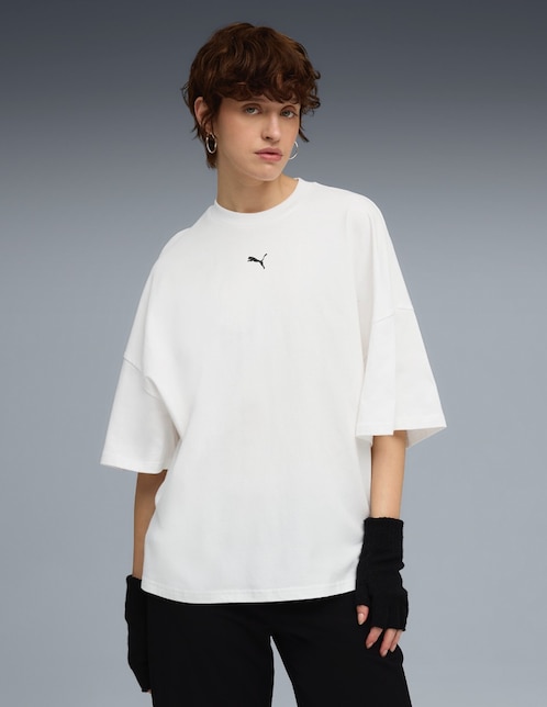 Playera manga al codo Puma cuello redondo para mujer