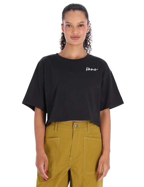 Playera manga corta Classic Script cuello redondo para mujer 1