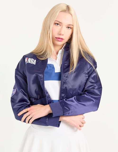 Chamarra bomber NBA Los Angeles Lakers para mujer Liverpool