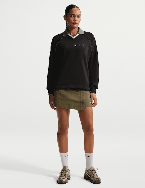 Playera manga larga Nike cuello polo redondo para mujer