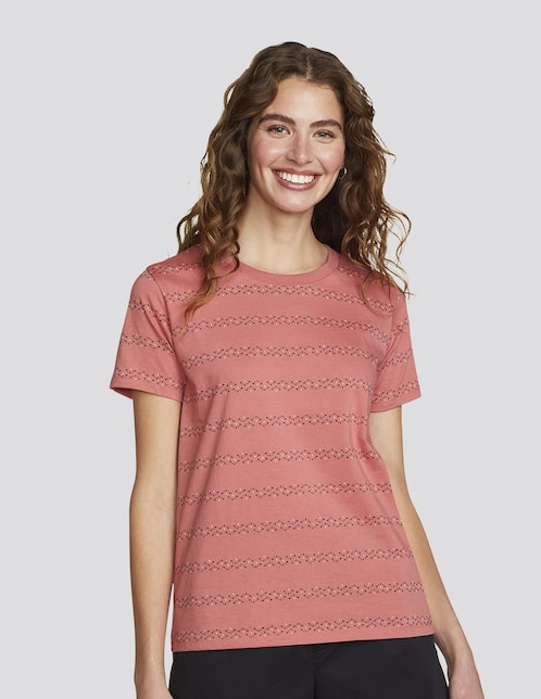 Playera manga corta cuello redondo para mujer 1