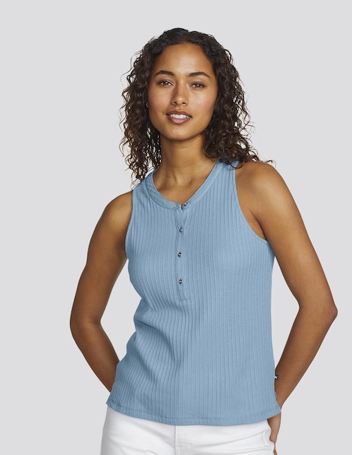 "playera" "manga" sin manga eddie bauer casual "cuello" henley "para mujer"