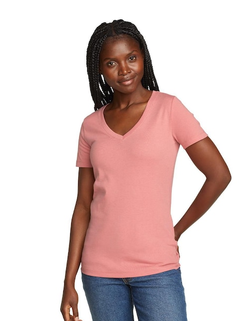 Payera manga corta Eddie Bauer cuello V para mujer