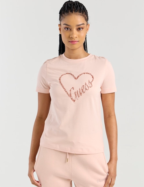 Playera manga corta cuello redondo para mujer 1