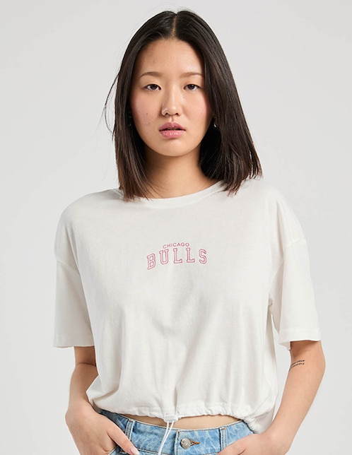 Playera manga corta NBA Chicago Bulls cuello redondo para mujer