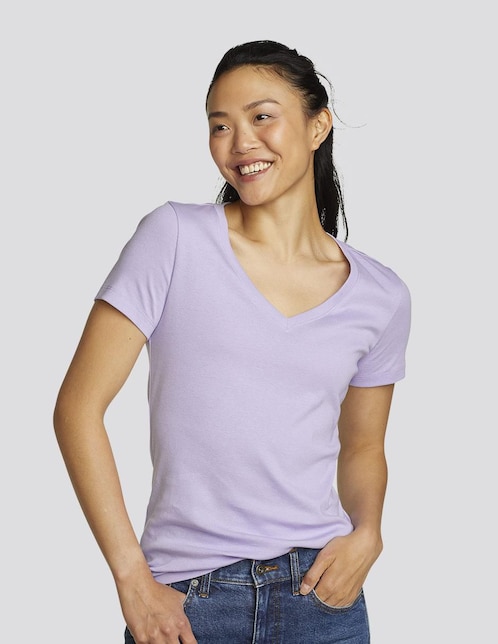 Playera manga corta Eddie Bauer cuello V para mujer