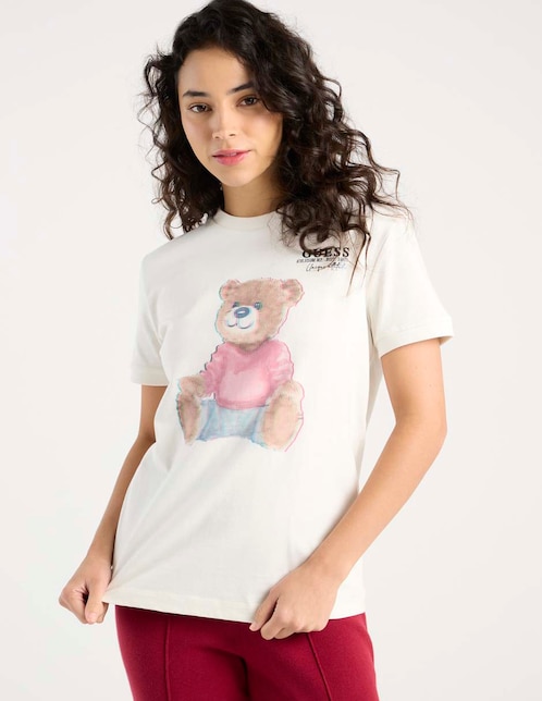 Playera manga corta cuello redondo para mujer 1