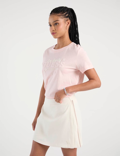 Playera manga corta cuello redondo para mujer 1