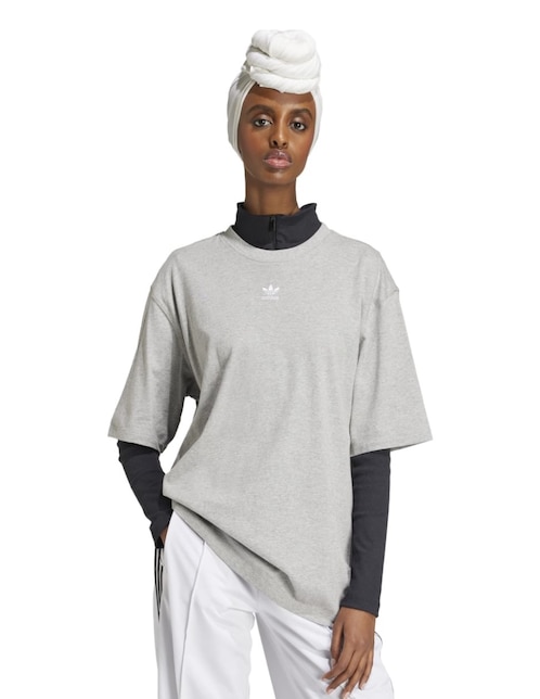 Playera manga al codo cuello redondo para mujer 1