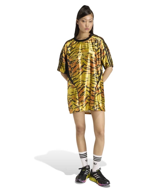 Vestido corto casual Adidas Originals F50 AOP JSY para mujer