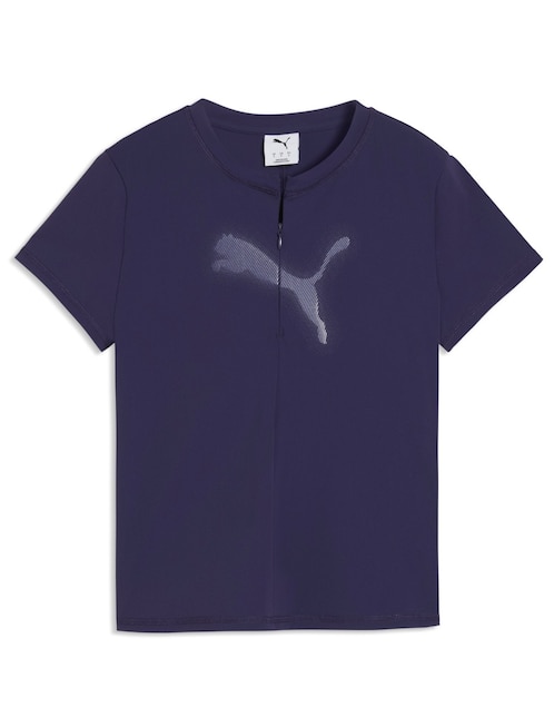 Playera manga corta Puma cuello con cierre para mujer