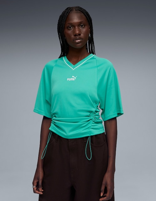 Playera manga corta Puma Future Puma Archive cuello V para mujer
