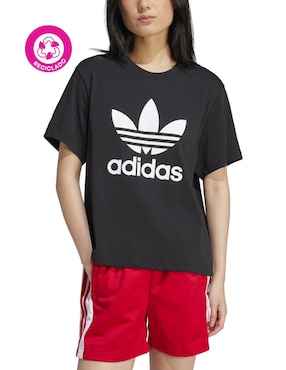 Playera manga corta Adidas Originals Trfl Tee Boxy cuello redondo para mujer