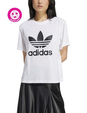 Playera manga corta Adidas Originals Trfl Tee Boxy cuello redondo para mujer