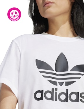 Playera manga corta Adidas Originals Trfl Tee Boxy cuello redondo para mujer