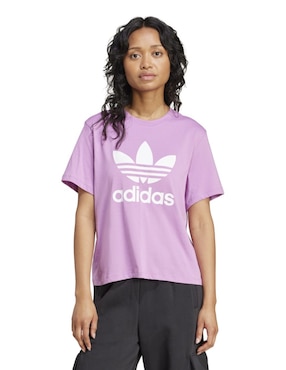 Playera Manga Corta ADIDAS Originals Trfl Tee Boxy Cuello Redondo Para Mujer