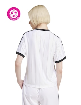 Playera manga corta ADIDAS Originals 3 S Pnst Tee cuello redondo para mujer