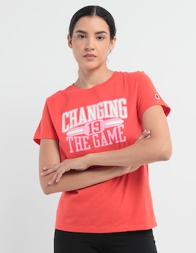 Playera Manga Corta Champion Cuello Redondo Para Mujer