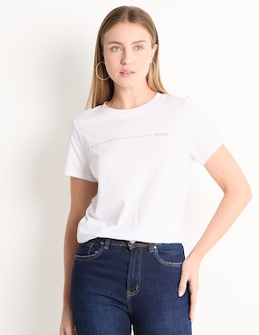 Playera Manga Corta DKNY Cuello Redondo Para Mujer