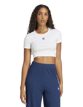 Playera manga corta Adidas Originals Trefoil Essentials cuello redondo para mujer