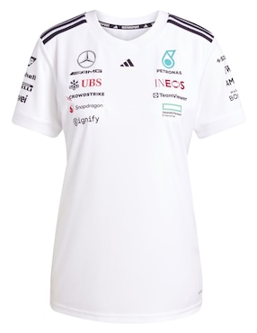 Playera manga corta Adidas Motorsport Mercedes - Amg Petronas cuello redondo para mujer