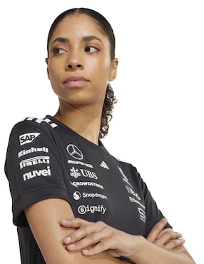 Playera manga corta Adidas Motorsport Mercedes - Amg Petronas cuello redondo para mujer