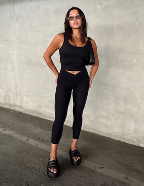 Legging a la cintura con elástico para mujer