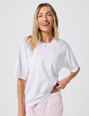 Playera manga corta cuello redondo para mujer