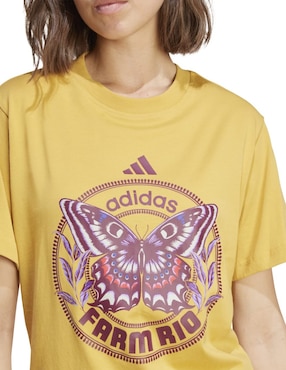 Playera manga corta Adidas Sportswear Farm cuello redondo para mujer