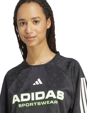 Playera manga corta Adidas Sportswear House Of Tiro cuello redondo para mujer