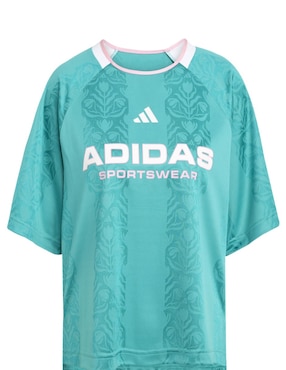 Playera manga corta Adidas Sportswear House Of Tiro cuello redondo para mujer