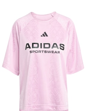 Playera manga corta Adidas Sportswear House Of Tiro cuello redondo para mujer