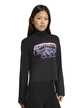 Playera manga larga Adidas Sportswear Essentials cuello alto para mujer