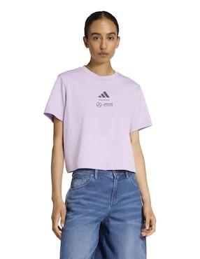 Playera manga corta Adidas Motorsport Mercedes AMG- Petronas cuello redondo para mujer