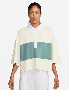 Playera manga al codo Nike cuello polo para mujer