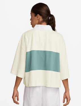Playera manga al codo Nike cuello polo para mujer