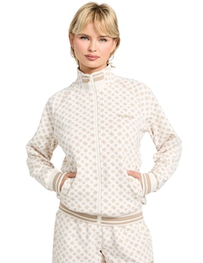 Sueter Negro Sudadera Con Capucha Guess Original Cropped Blanco