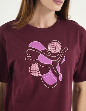 Playera manga corta Puma Graphic Relaxed Energy Tee cuello redondo para mujer