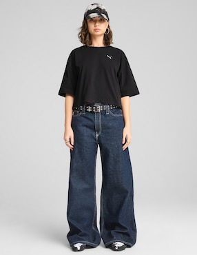 Playera manga al codo Puma Wardrobe Ess cuello redondo para mujer