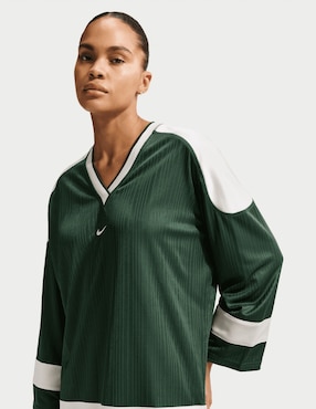 Playera manga 3/4 Nike cuello V para mujer
