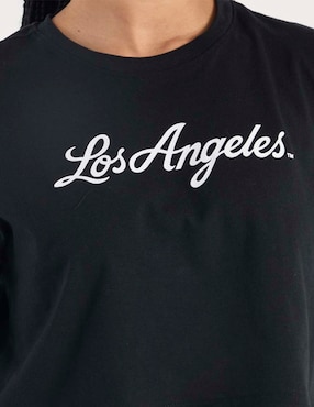 Playera manga corta MLB Los Angeles cuello redondo para mujer