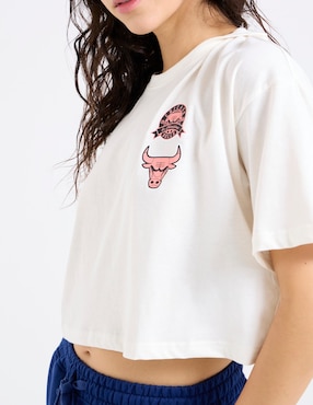 Playera manga corta Nba Chicago Bulls cuello redondo para mujer