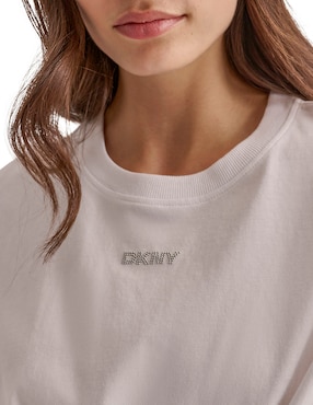 Playera manga corta Dkny cuello redondo para mujer